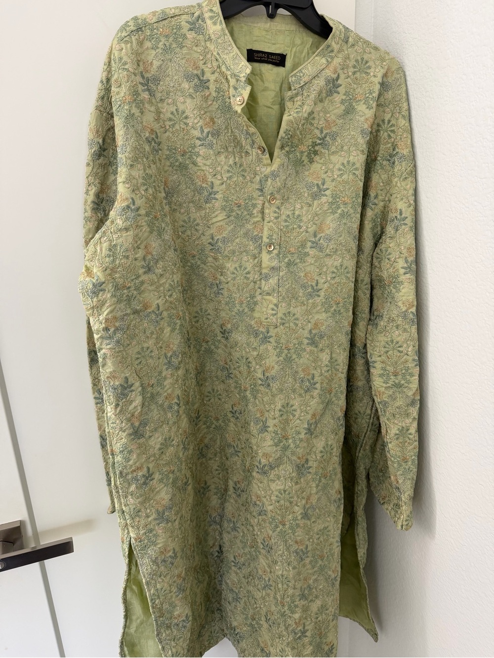 Men's Green Floral Kurta